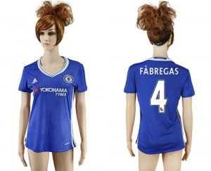 Womens Chelsea #4 Fabregas Home Soccer Club Jersey