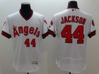Los Angeles Angels Of Anaheim #44 Reggie Jackson White Flexbase Authentic Collection Cooperstown Stitched MLB Jersey