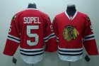 nhl chicago blackhawks #5 sopel red