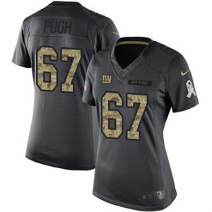Women\'s Nike New York Giants #67 Justin Pugh Limited Black 2016 Salute to Service NFL Jersey