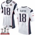 Mens Nike New England Patriots #18 Matthew Slater Elite White Super Bowl LI 51 NFL Jersey