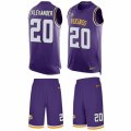 Mens Nike Minnesota Vikings #20 Mackensie Alexander Limited Purple Tank Top Suit NFL Jersey