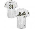 Men's Majestic New York Mets #31 Mike Piazza Authentic White 2016 Memorial Day Fashion Flex Base MLB Jersey