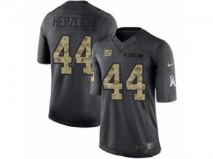 Mens Nike New York Giants #44 Mark Herzlich Limited Black 2016 Salute to Service NFL Jersey