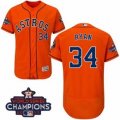 Astros #34 Nolan Ryan Orange Flexbase Authentic Collection 2017 World Series Champions Stitched MLB Jersey