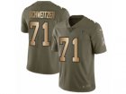 Men Nike Atlanta Falcons #71 Wes Schweitzer Limited Olive Gold 2017 Salute to Service NFL Jersey