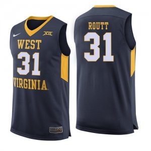 West Virginia Mountaineers #31 Logan Routt Navy College Basketball Jersey