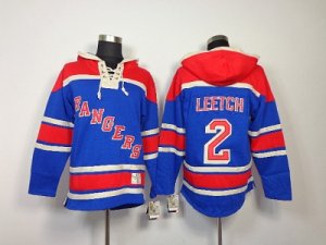 nhl new york rangers #2 leetch blue[pullover hooded sweatshirt]