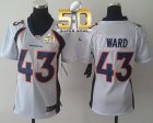 Women Nike Broncos #43 T.J. Ward White Super Bowl 50 NFL Jersey