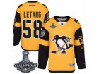 Mens Reebok Pittsburgh Penguins #58 Kris Letang Premier Gold 2017 Stadium Series 2017 Stanley Cup Champions NHL Jersey