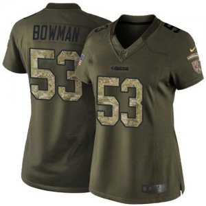 Women Nike San Francisco 49ers #53 NaVorro Bowman Green Salute to Service Jerseys