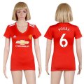2017-18 Manchester United 6 POGBA Home Women Soccer Jersey