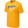 Nike MLB Milwaukee Brewers 2014 Home Practice T-Shirt - Yellow