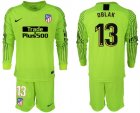 2018-19 Atletico Madrid 13 OBLAK Fluorescent Green Goalkeeper Long Sleeve Soccer Jersey