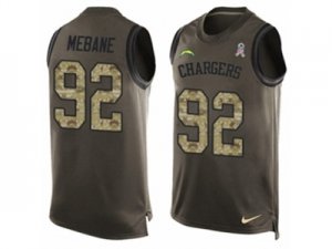 Nike Los Angeles Chargers #92 Brandon Mebane Limited Green Salute to Service Tank Top NFL Jersey