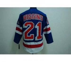 nhl new york rangers #21 higgins blue