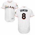 Mens Majestic Miami Marlins #8 Andre Dawson White Flexbase Authentic Collection MLB Jersey