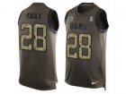 Nike Los Angeles Rams #28 Marshall Faulk Limited Green Salute to Service Tank Top NFL Jersey