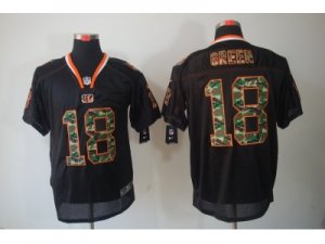 Nike Cincinnati Bengals #18 A.J. Green Lights Out Black Jerseys(Camo Number Elite)