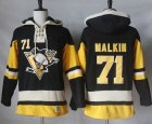 Mens Pittsburgh Penguins #71 Evgeni Malkin Black Alternate Sawyer Hooded Sweatshirt Stitched NHL Jersey