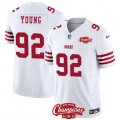 Men's San Francisco 49ers #92 Chase Young White 2023 F.U.S.E. NFC West Champions Football Stitched Jersey