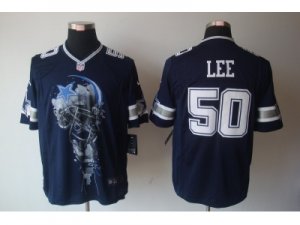 Nike nfl dallas cowboys #50 Sean Lee blue jerseys[helmet tri-blend limited]