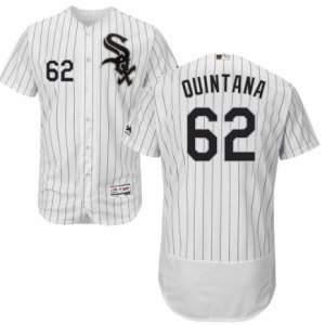 Men\'s Majestic Chicago White Sox #62 Jose Quintana White Black Flexbase Authentic Collection MLB Jersey