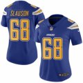 Women's Nike San Diego Chargers #68 Matt Slauson Limited Electric Blue Rush NFL Jersey