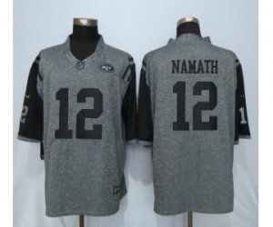 Men Nike New York Jets #12 Joe Namath Gray Stitched Gridiron Gray Limited Jersey