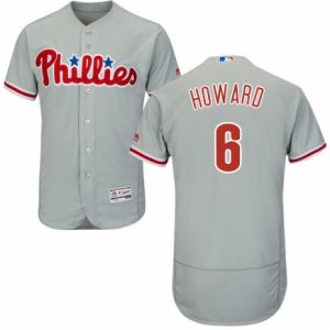 Men\'s Majestic Philadelphia Phillies #6 Ryan Howard Grey Flexbase Authentic Collection MLB Jersey