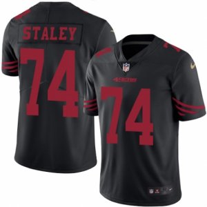 Mens Nike San Francisco 49ers #74 Joe Staley Elite Black Rush NFL Jersey