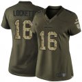 Women Nike Seattle Seahawks #16 Tyler Lockett Green Salute to Service Jerseys