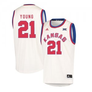 Kansas Jayhawks #21 Clay Young Cream Throwback College Basketball Jersey