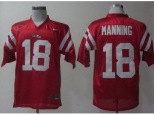 ncaa Ole Miss Rebels #18 Achie Manning Red College Football Jerseys