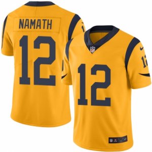 Mens Nike Los Angeles Rams #12 Joe Namath Limited Gold Rush NFL Jersey