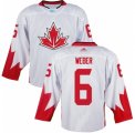 Men Adidas Team Canada #6 Shea Weber White 2016 World Cup Ice Hockey Jersey