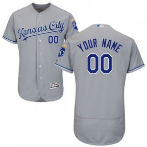 Men Kansas City Royals Majestic Gray Flexbase Authentic Collection Custom Jersey