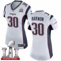 Womens Nike New England Patriots #30 Duron Harmon Elite White Super Bowl LI 51 NFL Jersey
