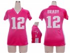 Nike Women nfl New England Patriots #12 Tom Brady pink jerseys[draft him ii top]