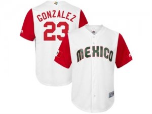 Mens Mexico Baseball #23 Adrian Gonzalez Majestic White 2017 World Baseball Classic Jersey