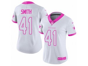 Women Nike Dallas Cowboys #41 Keith Smith Limited White Pink Rush Fashion NFL Jersey