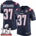 Youth Nike New England Patriots #37 Jordan Richards Limited Navy Blue Rush Super Bowl LI 51 NFL Jersey