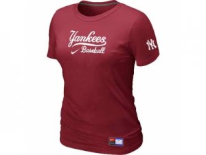 Women New York Yankees Nike Red Short Sleeve Practice T-Shirt