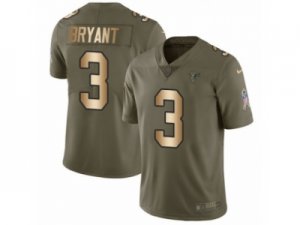 Men Nike Atlanta Falcons #3 Matt Bryant Limited Olive Gold 2017 Salute to Service NFL Jersey