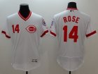 Cincinnati Reds #14 Pete Rose White Flexbase Authentic Collection Cooperstown Stitched MLB Jersey