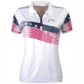 Womens Antigua Los Angeles Chargers White Patriot Polo
