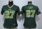 Women New Nike Green Bay Packers #27 Lacy Green Strobe Jerseys