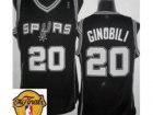 NBA San Antonio Spurs #20 Manu Ginobili Black(Revolution 30 Swingman 2013 Finals Patch)