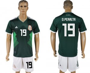 Mexico 19 D.PERALTA Home 2018 FIFA World Cup Soccer Jersey