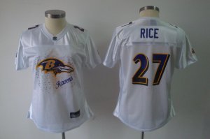 women nfl baltimore ravens #27 rice white[2011 fem fan]